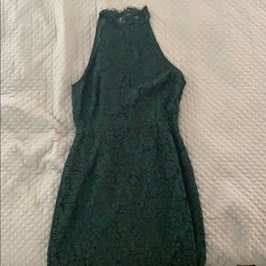 Emerald green lace dress